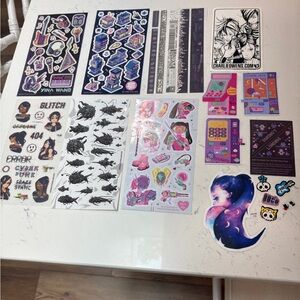 Pipsticks assorted stickers sheets  -whimsigoth kawaii black and purple NEW